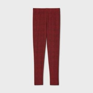 ART CLASS Girls' Ponte Plaid Skinny Pants - Red